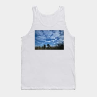 White Fluffy Clouds in a Cluster Tank Top